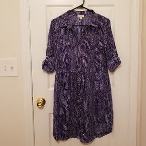 Maison Jules Blue and White Button Down Dress